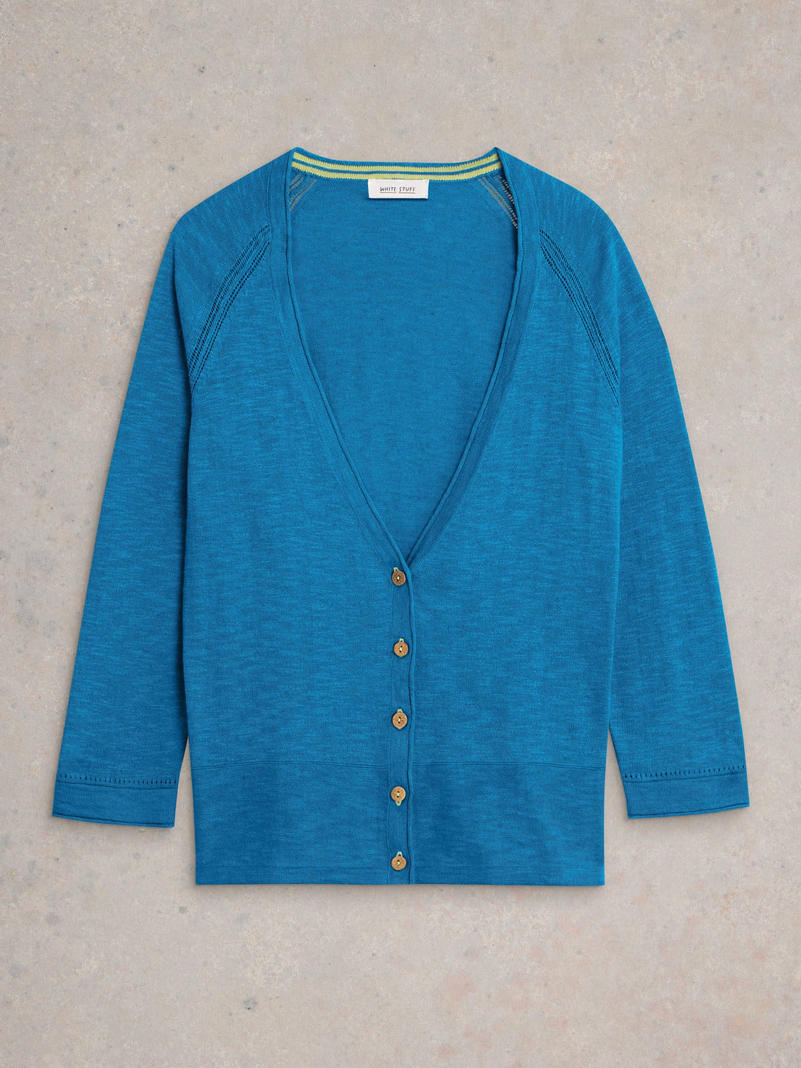 NARIA COTTON/LINEN CARDI - BLUE