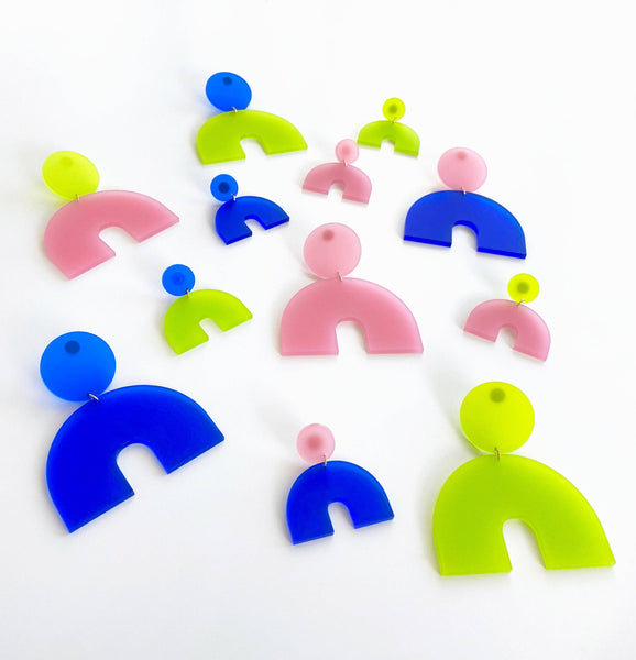 DAZE EARRINGS - LIME/PINK