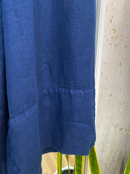 WIDE LINEN PANTS - NAVY - ONE LEFT in size S!