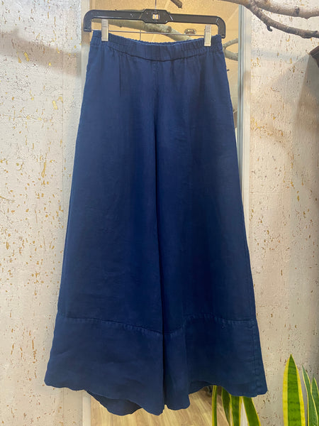 WIDE LINEN PANTS - NAVY - ONE LEFT in size S!