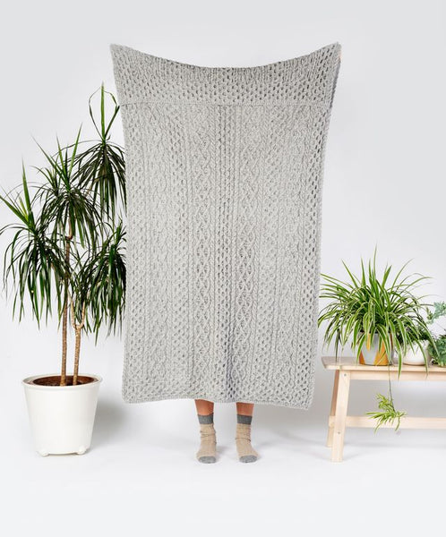 KNITTED ARAN BLANKET
