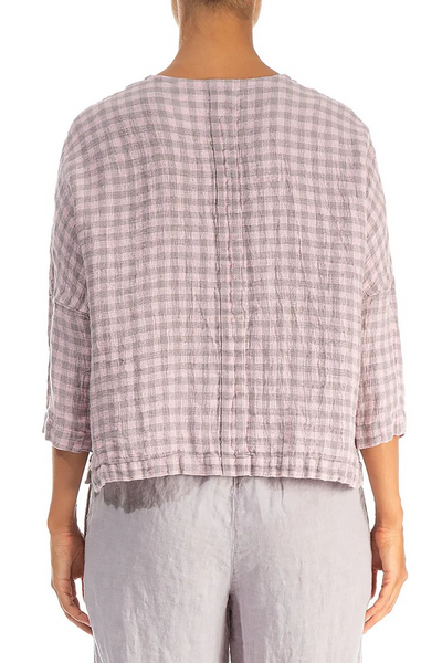 PINK CHECK LINEN JACKET
