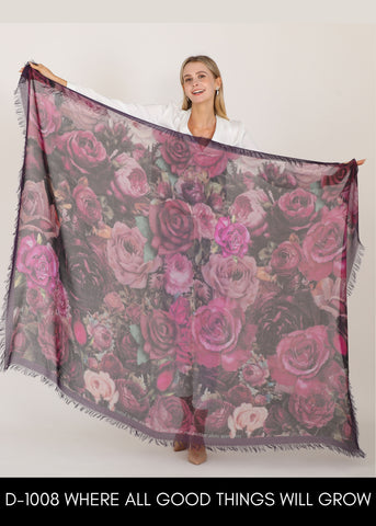 GOOD THINGS WILL GROW SILK SCARF