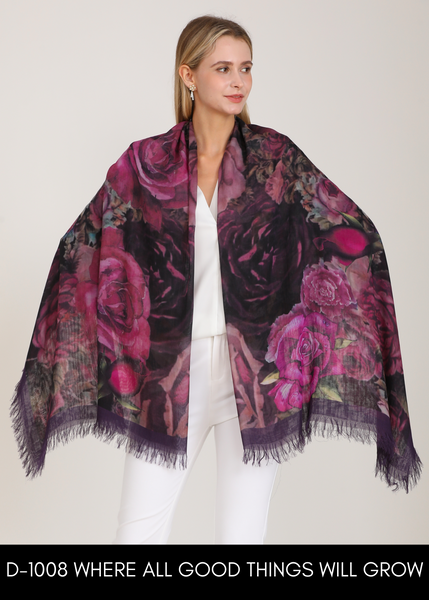 GOOD THINGS WILL GROW SILK SCARF