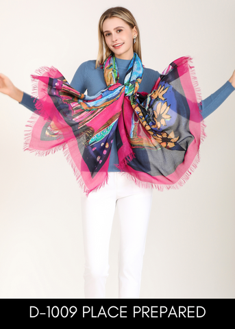 PLACE PREPARED SILK SCARF