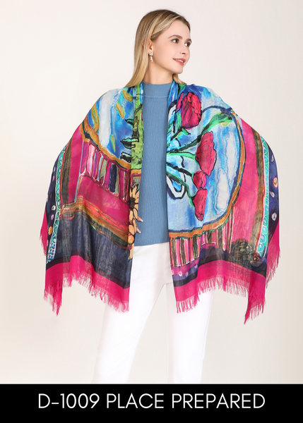 PLACE PREPARED SILK SCARF