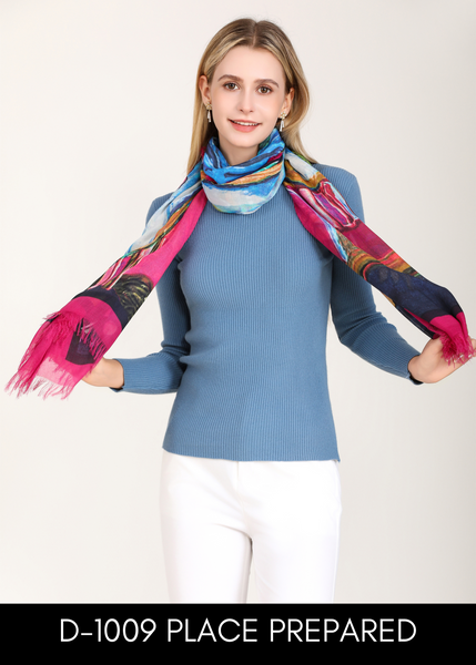 PLACE PREPARED SILK SCARF