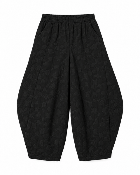 TEXTURED DOT BARREL PANTS