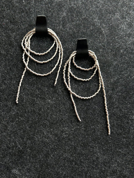 Bliss Beaded Dangle Earrings Silver