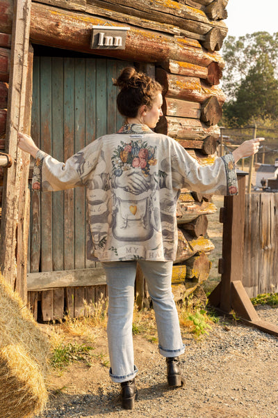 TAKE MY HAND FLEECE COTTAGE KIMONO