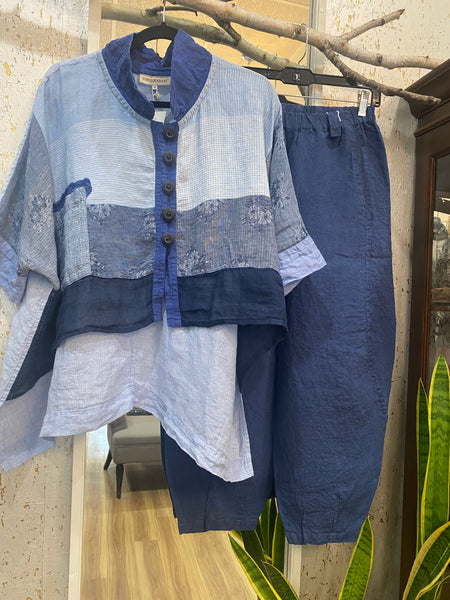 MIXED MEDIA LINEN JACKET - ONE LEFT, fits size 10-14