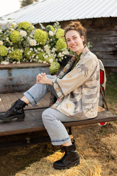 TAKE MY HAND FLEECE COTTAGE KIMONO