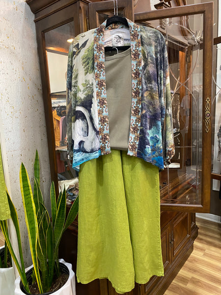 COASTAL LINEN PANT - LIME