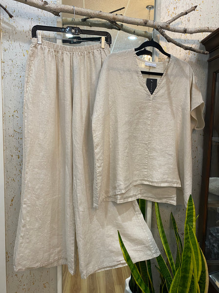 OSCA LINEN PANTS - NATURAL