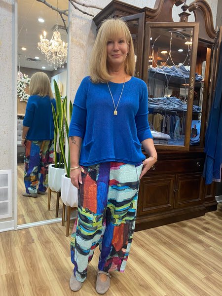 ABSTRACT LINEN PANTS - ONE LEFT in size XS!