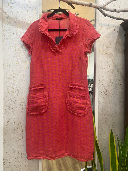 FREYED EDGE HERITAGE LINEN DRESS