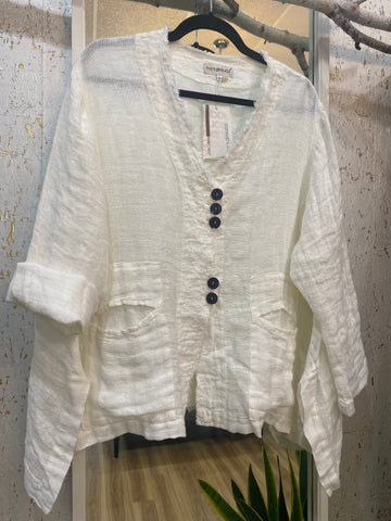 WHITE LINEN JACKET