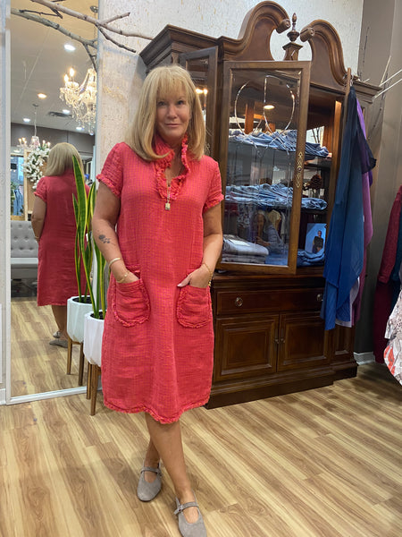 FREYED EDGE HERITAGE LINEN DRESS