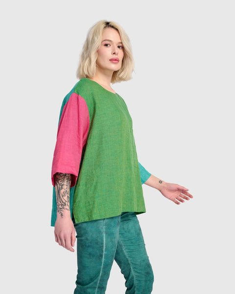 TROPICAL RESORT LINEN TOP