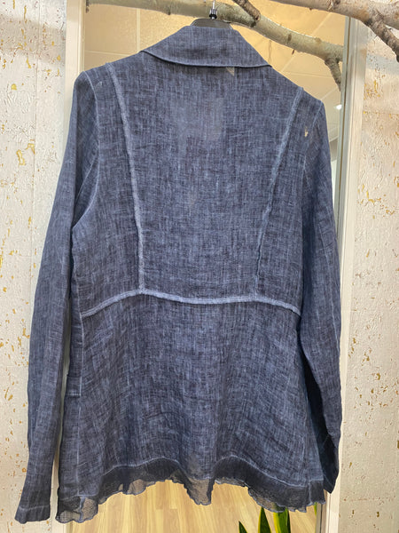 INDIGO BLUE LINEN BLAZER - ONE LEFT in size L!
