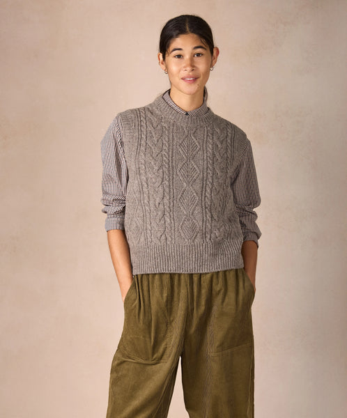 CALLIE WOOL/CASHMERE CABLE VEST
