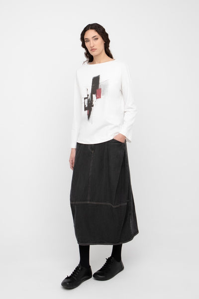 DENIM BARREL SKIRT