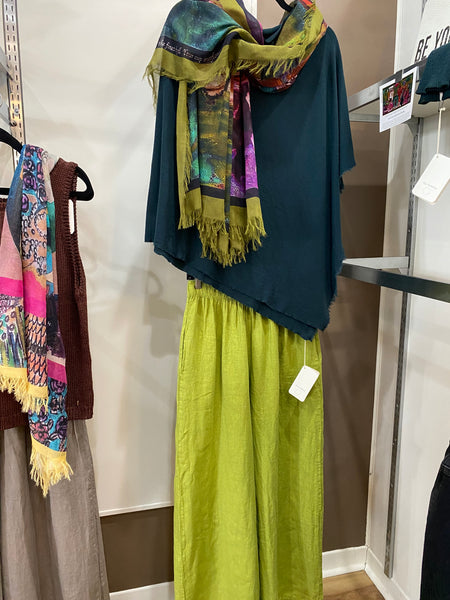 COASTAL LINEN PANT - LIME