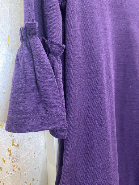 MERINO WOOL DRESS 7030 - AUBERGINE