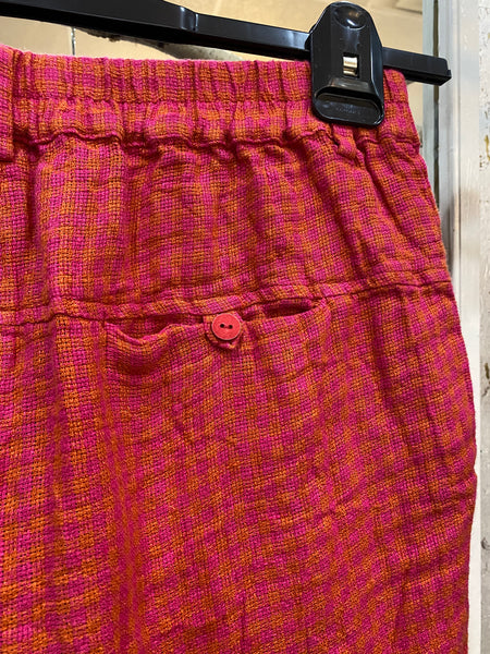 FUCHSIA ORANGE LINEN PANTS