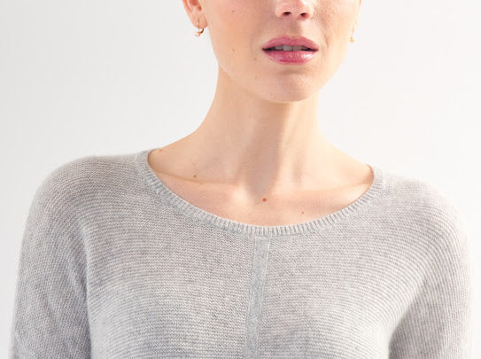 GREY EASY FIT CASHMERE SWEATER