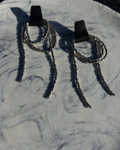 Bliss Beaded Dangle Earrings Silver