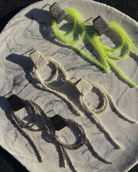 BLISS BEADED DANGLE EARRINGS - IVORY