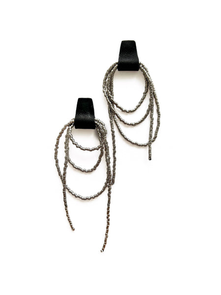 Bliss Beaded Dangle Earrings Silver