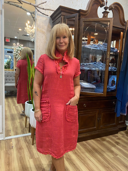 FREYED EDGE HERITAGE LINEN DRESS
