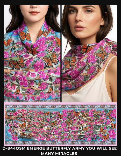 BUTTERFLY ARMY SILK SCARF