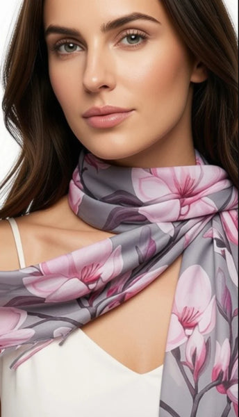 MAGNOLIAS SILK SCARF
