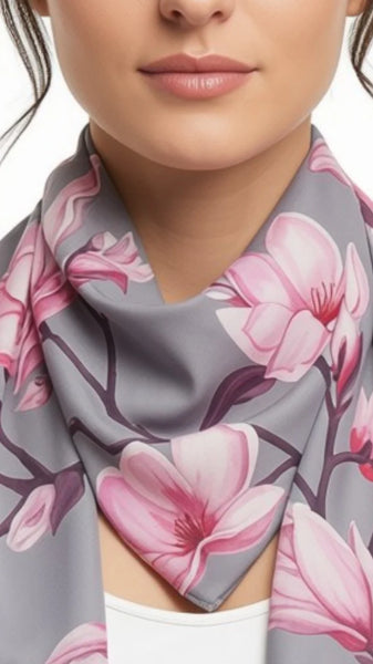 MAGNOLIAS SILK SCARF