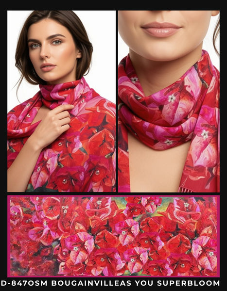 BOUGAINVELLAS SILK SCARF