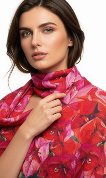 BOUGAINVELLAS SILK SCARF