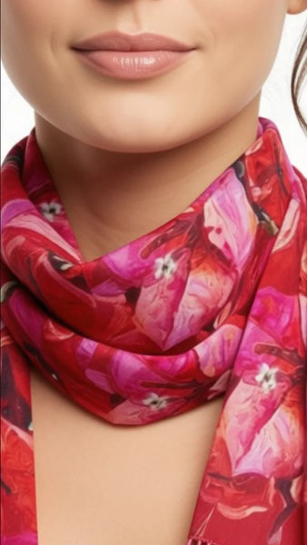 BOUGAINVELLAS SILK SCARF