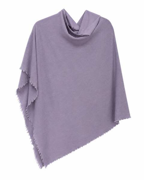 MERINO WOOL PONCHO 1001 - LAVENDER - ONE LEFT!
