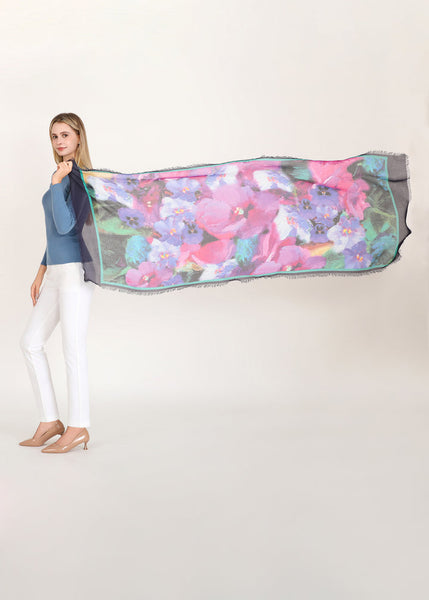 PURPLE VIOLET SILK SCARF