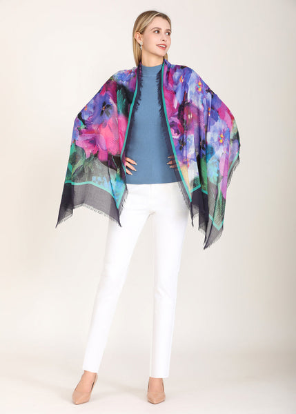 PURPLE VIOLET SILK SCARF