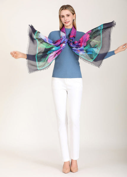 PURPLE VIOLET SILK SCARF