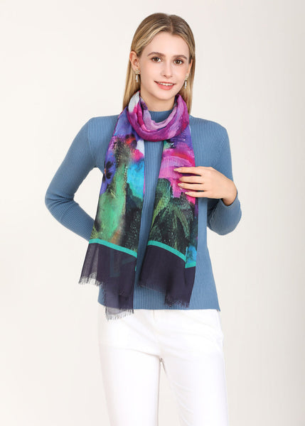 PURPLE VIOLET SILK SCARF