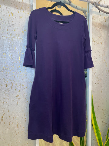 MERINO WOOL DRESS 7030 - AUBERGINE