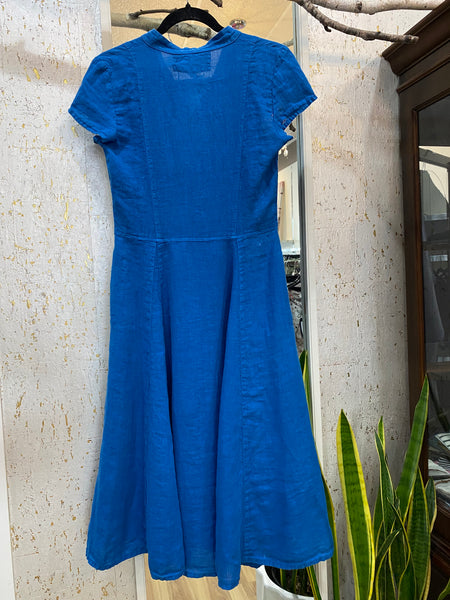 COBALT BLUE LINEN DRESS