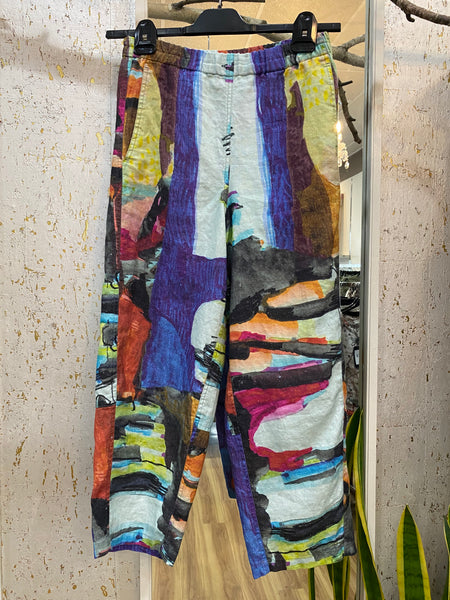 ABSTRACT LINEN PANTS - ONE LEFT in size XS!