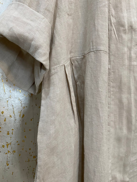 TESSA LINEN DUSTER COAT - BEIGE
