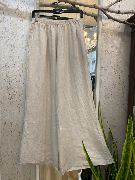 OSCA LINEN PANTS - NATURAL